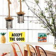Country Style Metal Hanging Lamp - Cylinder Cage Pendant Light With Adjustable Rope In Black Ideal