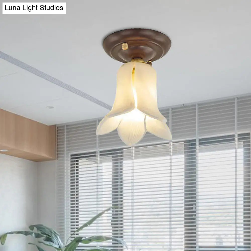 Countryside 1 - Light Metal Ceiling Lamp For Living Room Led Flush Mount Lighting - Lily/Tulip