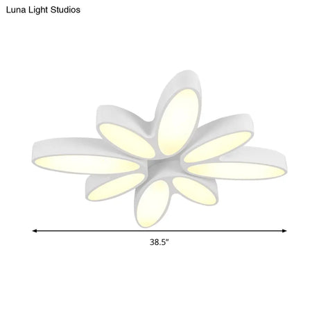 Creative Acrylic Ceiling Lamp For Child’s Bedroom - White 8 - Petal Blossom Design