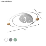Creative Acrylic Led Flushmount Lighting: Gray/Green/White Ceiling Light With Star Pattern