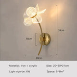Creative Floral Decorative Gold Led Wall Lamp For Bedroom Bedside Living Room Lighting Fixture