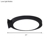 Creative Led Fish Flushmount Ceiling Lamp For Kindergarten Bathrooms - Acrylic Oval Design