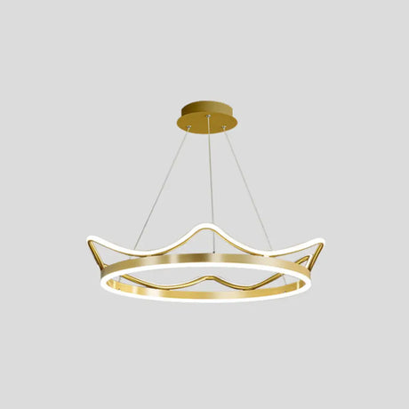 Crown Suspension Pendant Light For Kids Bedroom With Metallic Finish Gold / 20.5(53Cm)