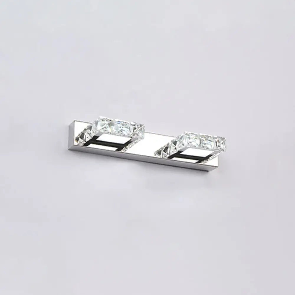 Crystal Circle Vanity Wall Light - Modern Minimalist Style For A Stylish Look 2 / Clear Square Plate
