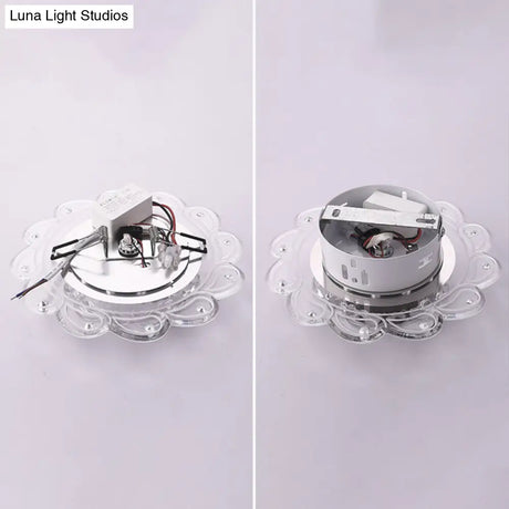 Crystal Clear Led Flush Mount Ceiling Light For Foyer - Blossom Simplicity