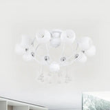 Crystal Drop Globe Ceiling Light Fixture With Rustic Metal And Multiple Heads For Living Room 10 /