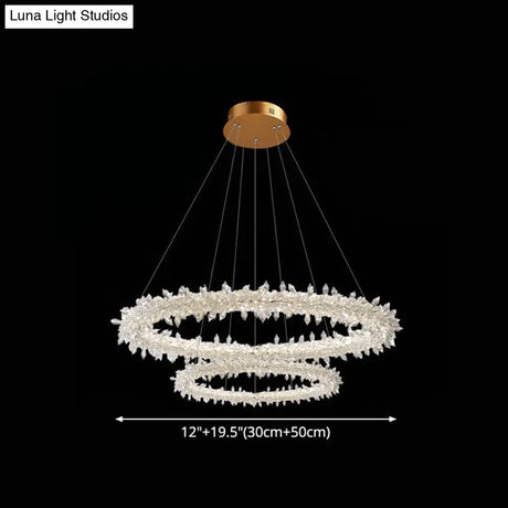 Crystal Flower Chandelier Light For Modern Living Rooms