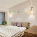Crystal Prism Pendant Light With Modern Lantern Shade In Black/Gold For Bedroom Gold