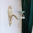 Crystal Wall Mount Candle Light Fixture In Elegant Gold Finish 1 /