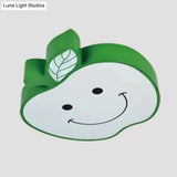 Darling Smiling Apple Ceiling Light For Child’s Bedroom - Acrylic Metal Flush Mount