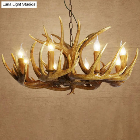 Deer Horn Chandelier Pendant Light For Classic Living Room Decor