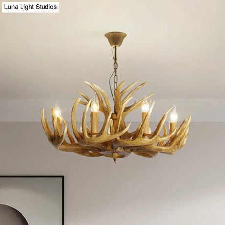 Deer Horn Chandelier Pendant Light For Classic Living Room Decor