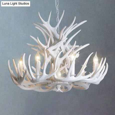 Deer Horn Chandelier Pendant Light For Classic Living Room Decor