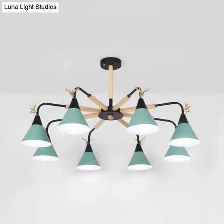 Deer Macaron Style Metallic Pendant Light For Child Bedroom