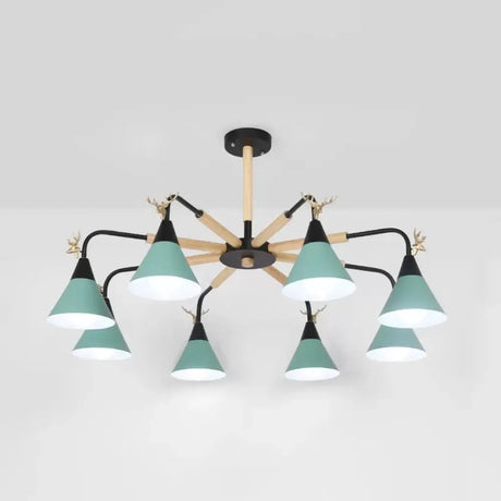 Deer Macaron Style Metallic Pendant Light For Child Bedroom 8 / Green