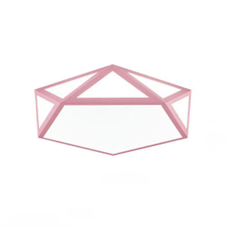 Diamond Nordic Led Ceiling Lamp For Bedroom - Flush Mount Style Pink / 16.5 White