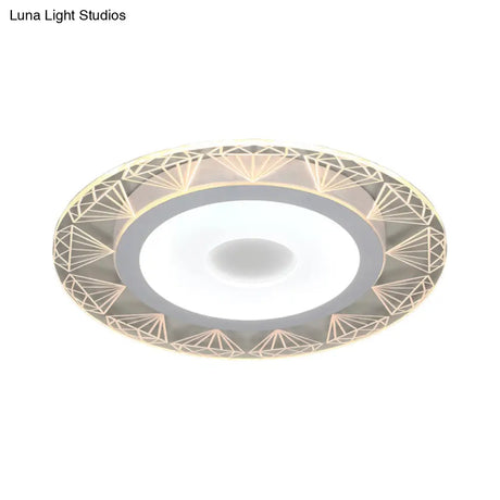 Diamond - Shaped Led Flush Mount Ceiling Light - Modern Acrylic Sizes: 8’/16.5’/20.5’