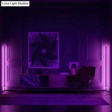 Dimming Black White Floor Lamp Modern Rgb Remote Led Lamps Standing Simple Corner Standing Light