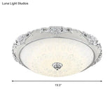 Dome Flush Mount Led Ceiling Light In Modern White Glass - 8’/12’/16’ Wide Gold/Silver Finish