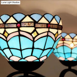 Dome Hanging Chandelier With Blue And Clear Glass Baroque Design - 3/6/8 Lights Perfect For Living