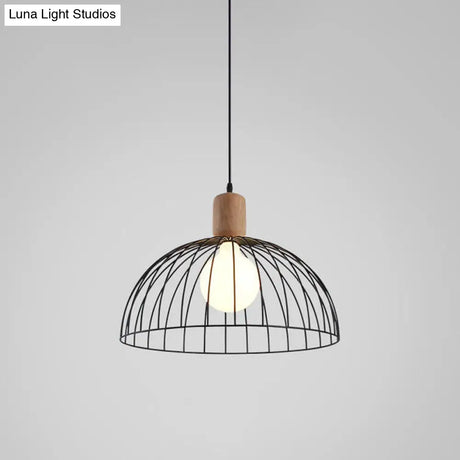 Dome Pendant Lighting - Minimalist Metal Black Pendulum Light For Living Room