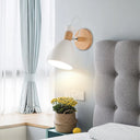 Dome-Shaped Metallic & Wooden Macaroon Wall Sconce Light For Kids Bedroom White