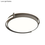 Dorm Room Led Flushmount Ceiling Light With Minimalist Design And Acrylic Shade (Grey/White) -