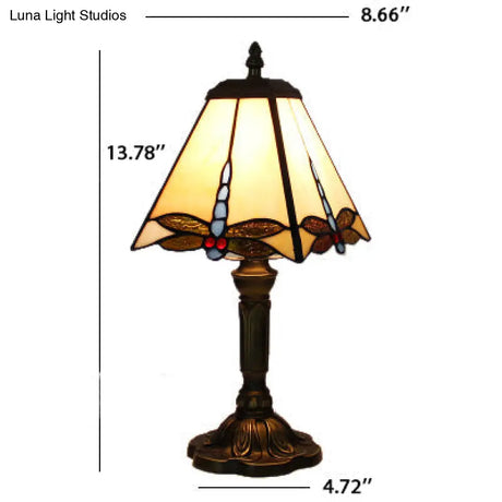 Dragonfly Stained Glass Table Lamp - Rustic 1-Light Lighting