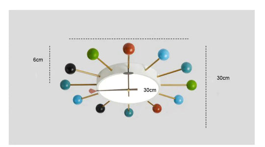 Nordic Personality Macaroon Color Bedroom Led Ceiling Lamp 66Cm / Led White Light