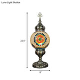 Ellie - Handcrafted Vintage Glass Ball Desk Lamp | 1 Head Nightstand Light In