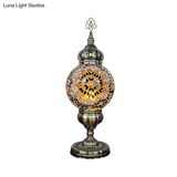 Ellie - Handcrafted Vintage Glass Ball Desk Lamp | 1 Head Nightstand Light In