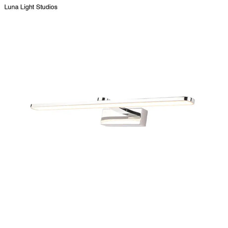 Elongated Acrylic Vanity Lighting 16/17/23 Led Wall Light Sconce For Bathroom White Finish