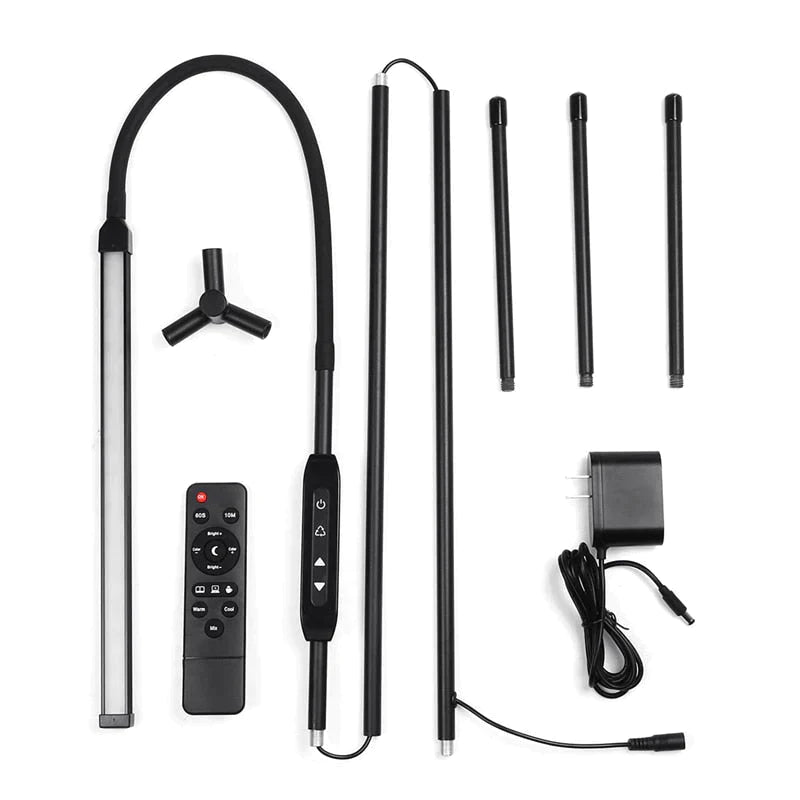 Eu/Us Plug Adjustable Height Floor Lamps For Led Light Clamp Remote Control Dimmable Reading