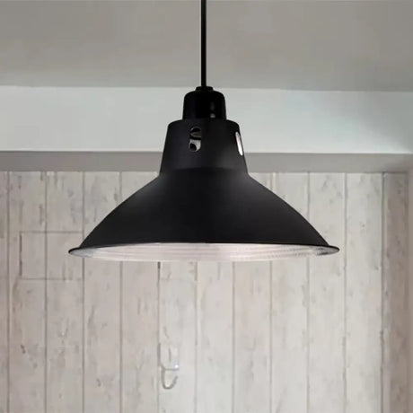 Farmhouse Metallic 1 Light Black Suspension Dining Table Pendant - 14/16 W Bowl Ceiling