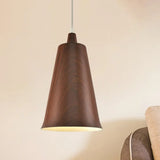 Farmhouse Style 1-Light Metal Pendant Lighting Fixture - White/Yellow/Brown Deep Cone Living Room
