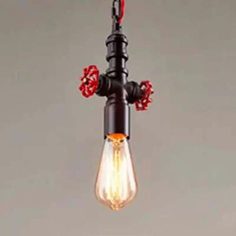 Farmhouse Style Metal Pipe Pendant Light - Black/Bronze Finish Single Bulb Valve Included Ideal For