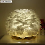 Feathered Flower Blossom Bedside Lamp - Modern Stylish Night Light (Pink/Apricot/White)