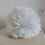 Feathered Flower Blossom Bedside Lamp - Modern Stylish Night Light (Pink/Apricot/White) White