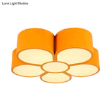 Floral Ceiling Lighting Kids Style Acrylic Led Flush Mount Fixture In Vibrant Colors For Living Room