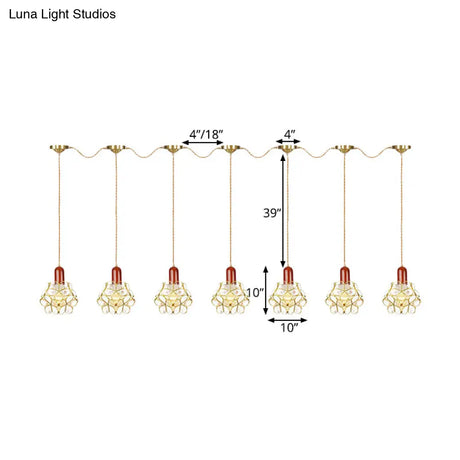 Floral Cluster Pendant Light - Metal Gold 3/5/7 Heads Tradition Series Hanging Ceiling Lamp