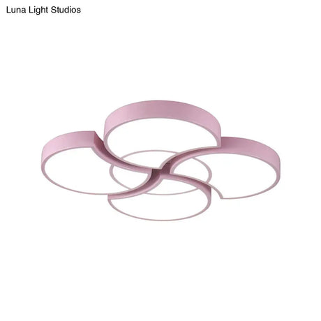 Floral Flush Ceiling Light For Kids’ Spaces - Metal And Acrylic Lamp Kindergarten Corridor