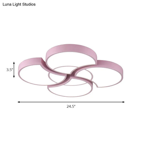 Floral Flush Ceiling Light For Kids’ Spaces - Metal And Acrylic Lamp Kindergarten Corridor