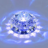 Floral Flush Mount Led Ceiling Lamp With Clear Crystal Accents - Minimalistic Stainless Steel