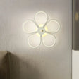 Floral Led Acrylic Wall Sconce Light Fixture White Cartoon Lighting For Bedroom