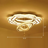 Floral Led Ceiling Light: Contemporary Crystal Clear Semi Flush For Living Room / 31.5’ Flower