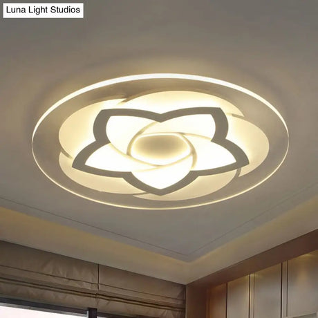 Flower Flush Light Modern Acrylic Ultra Thin Led Ceiling - Ideal For Bedroom 16’/19.5’/23.5’/29.5’ W