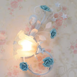Flower Shade Frosted Glass Wall Sconce - Countryside 1-Light Bedroom Lamp In White / Left