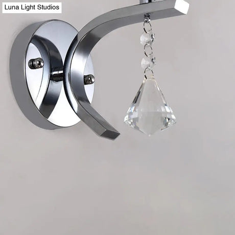 Frosted Glass Bell Wall Sconce - Modern Chrome Lighting For Bedroom