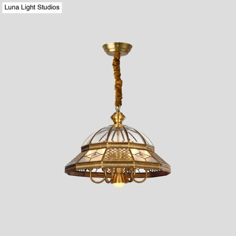 Frosted Glass Chandelier Pendant Light For Dining Room - Nickel Geometric Shape Classic Design