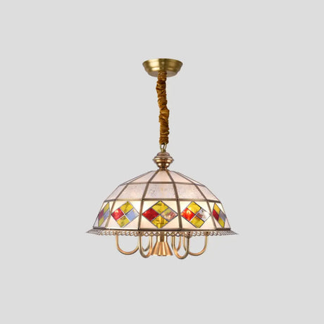 Frosted Glass Chandelier Pendant Light For Dining Room - Nickel Geometric Shape Classic Design / H